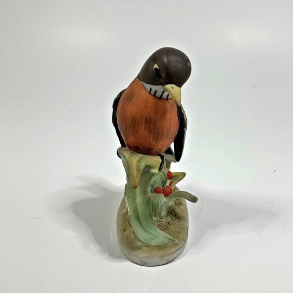 Lefton Red Robin Porcelain Figurine Camille Naudot Made Japan KW464 Vtg CHIP - Picture 2 of 6